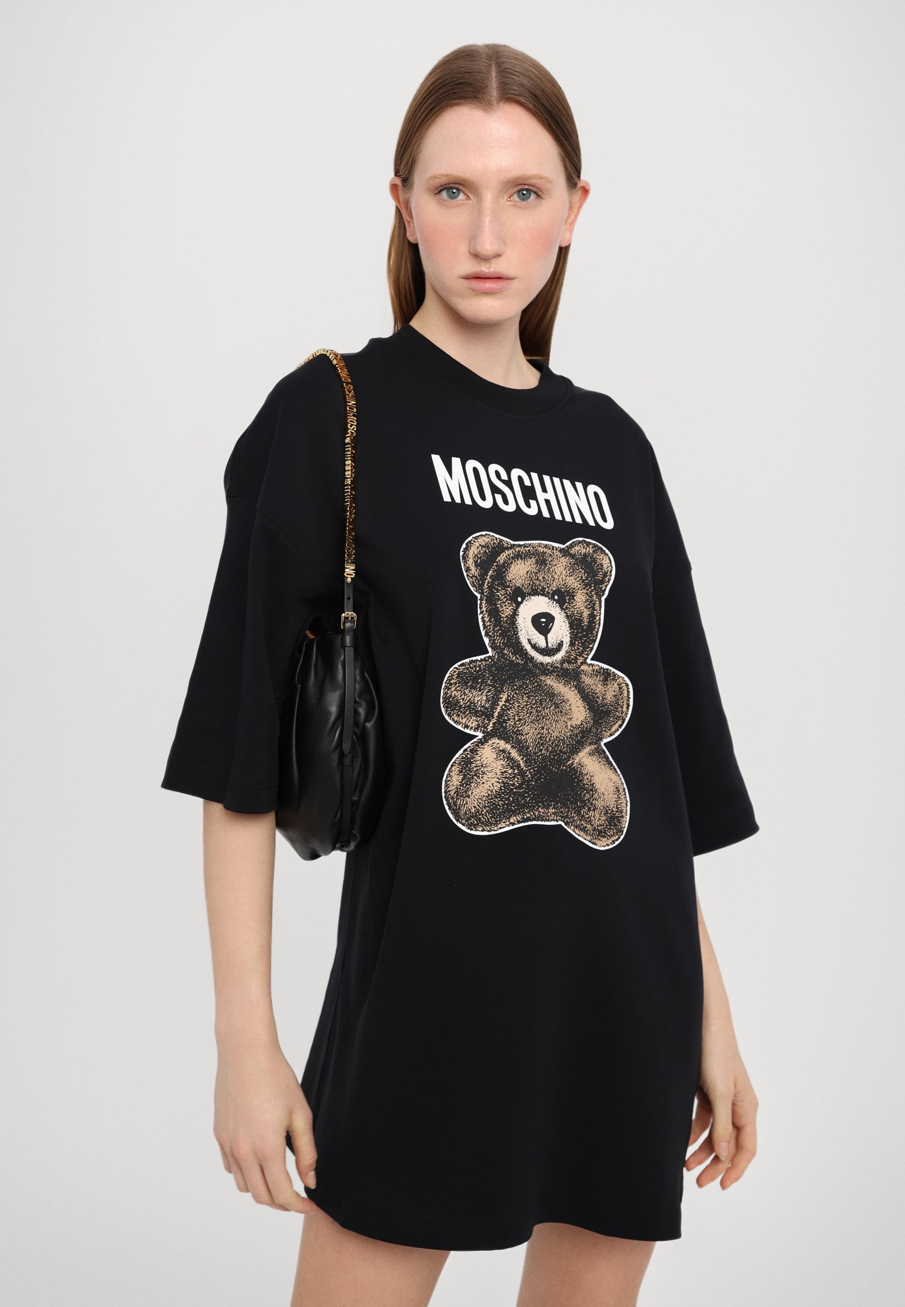 ワンピース moschino MOSCHINO DRESS - Jerseykleid - black/weiß