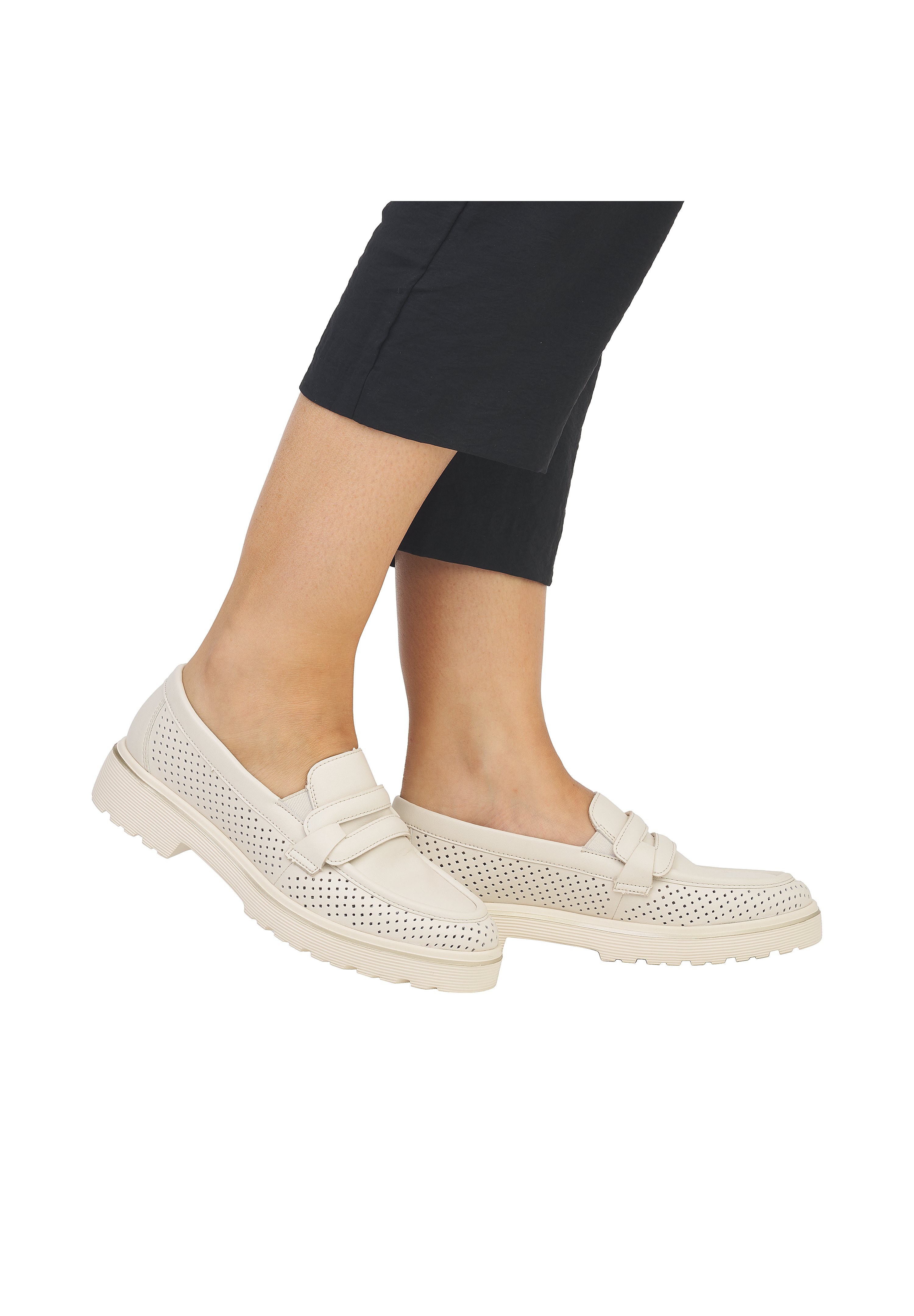 Mocassin Femme Remonte D1u00 - Noir - Cuir Souple Avec Détail Chaîne - Semelle Lite 'n Soft - Taille 36 à 45 - 11