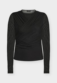 MESH WRAP TOP WITH LINING IN BODY - Pitkähihainen paita - black
