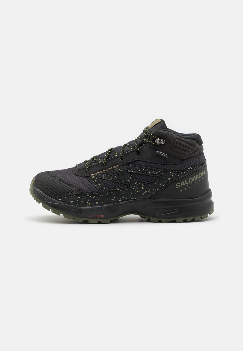 Salomon OUTWAY MID WATERPROOF UNISEX - Zapatillas de senderismo - phantom/black/safety yellow