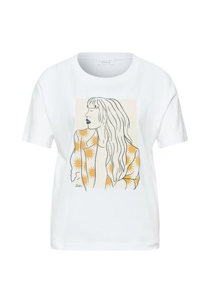 Street One Studio, T-SHIRT WITH ROUND NECK AND FRONT PRINT - T-shirts print - white
