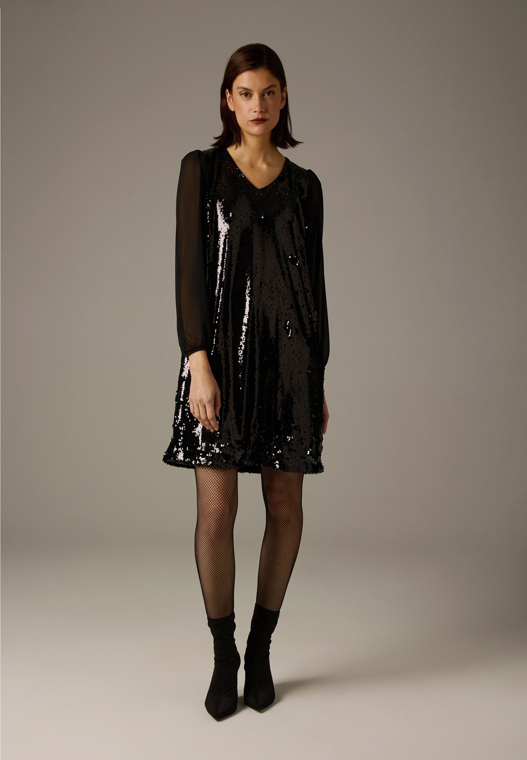 black sequin dress tights Plus Size Wrap Dress in Black