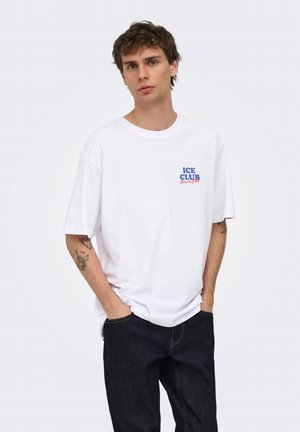 Only & Sons, ONSPOPSICELLO LIFE TEE - T-shirt imprimé - bright white