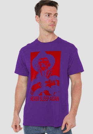Cotton Soul, NIGHTMARE ON ELM STREET/NEVER SLEEP AGAIN - Print T-shirt - purple