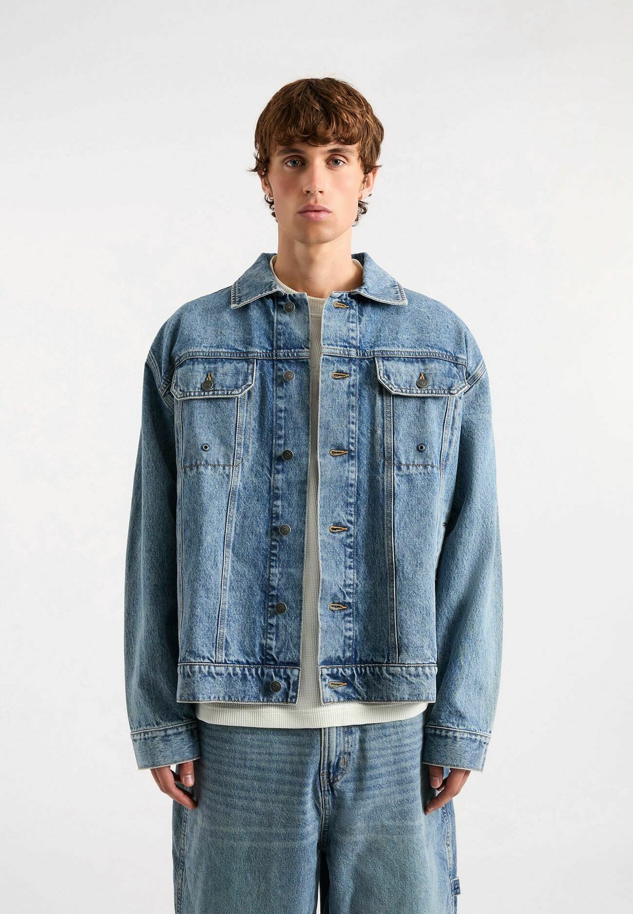 AVX EDWARDS DENIM - Denim jacket - mid denim blue/blue denim - Zalando