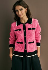 Next SMART CONTRAST TIPPED   REGULAR FIT - Kardigán - pink