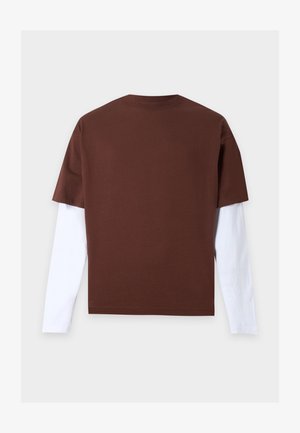YOURTURN by Zalando, UNISEX REGULAR FIT - T-shirt à manches longues - brown/white