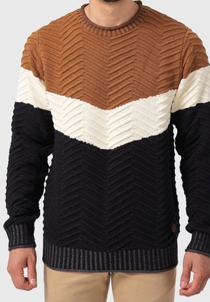 Striktrøje - mottled brown