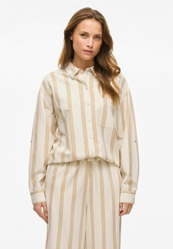 LANGARM - Hemdbluse - super light natural melan