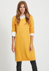 VILA VIRIL DRESS - Strikkjoler - mineral yellow