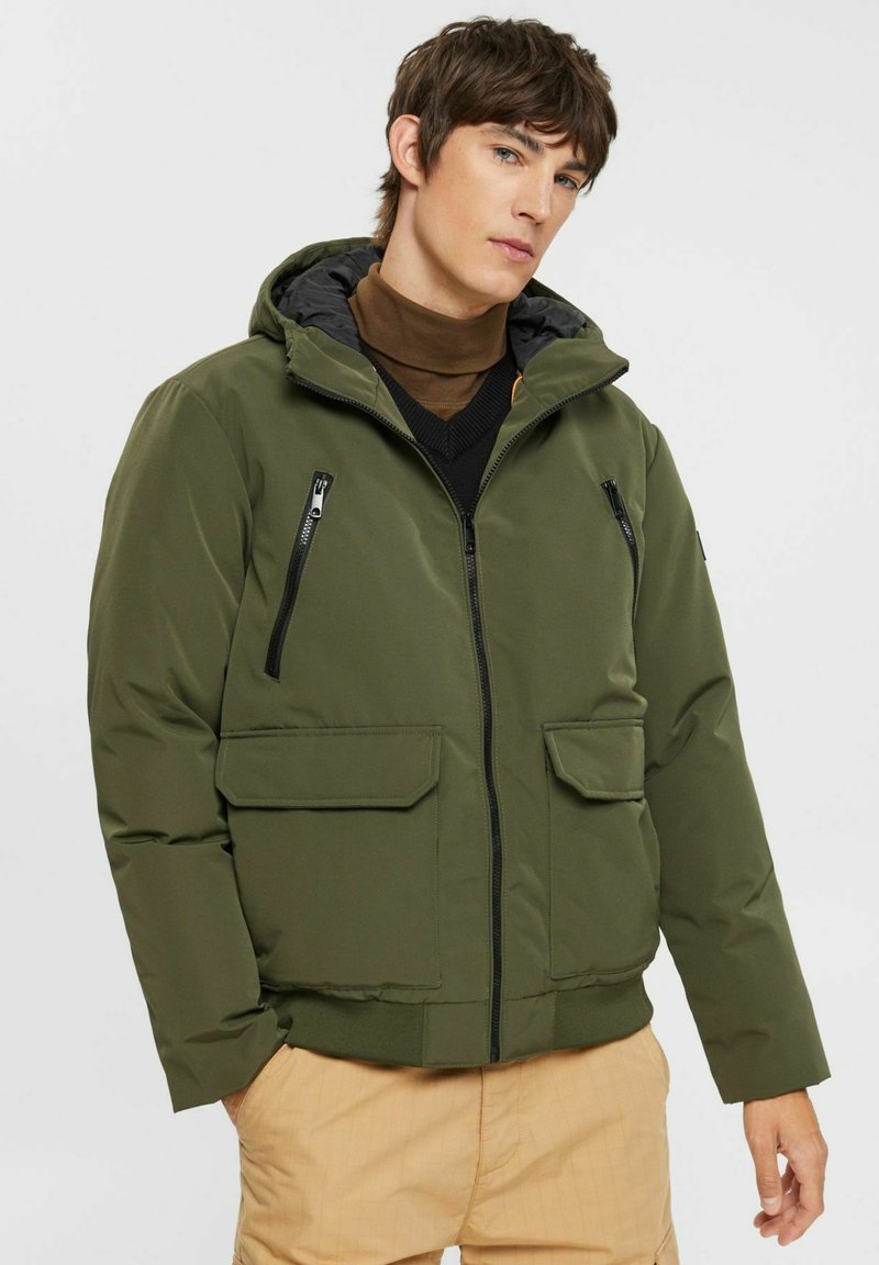 Esprit MIT KAPUZE Winter jacket dark khaki/khaki Zalando.co.uk