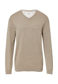s.Oliver MIT LOGOSTICKERE - Jumper - helles beige