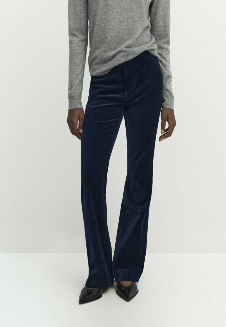 Massimo Dutti Pantalon classique - mottled dark blue