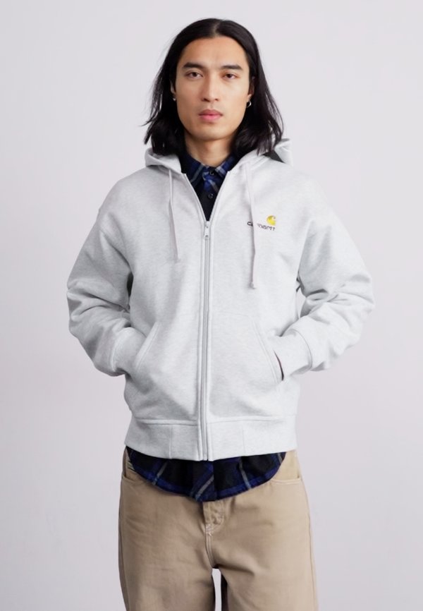 HOODED AMERICAN SCRIPT JACKET - Zip-up sweatshirt - ash heather2