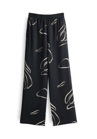 HIGH RISE WIDE FIT PRINT - Stoffhose - black