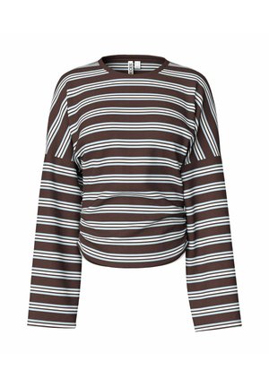 Pieces, OBERTEIL MIT LANGEN ÄRMELN PCALLI - T-shirt à manches longues - chocolate plum