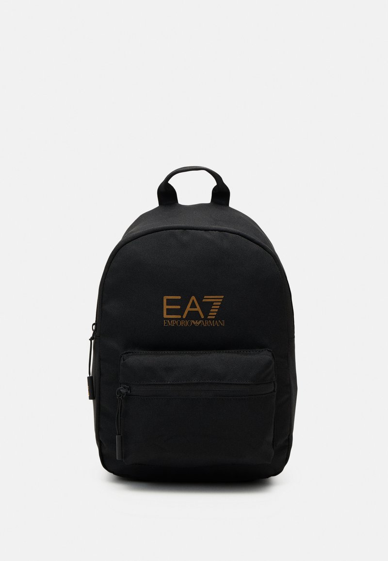 EA7 Emporio Armani ZAINO UNISEX - Zaino da viaggio - black gold coloured logo