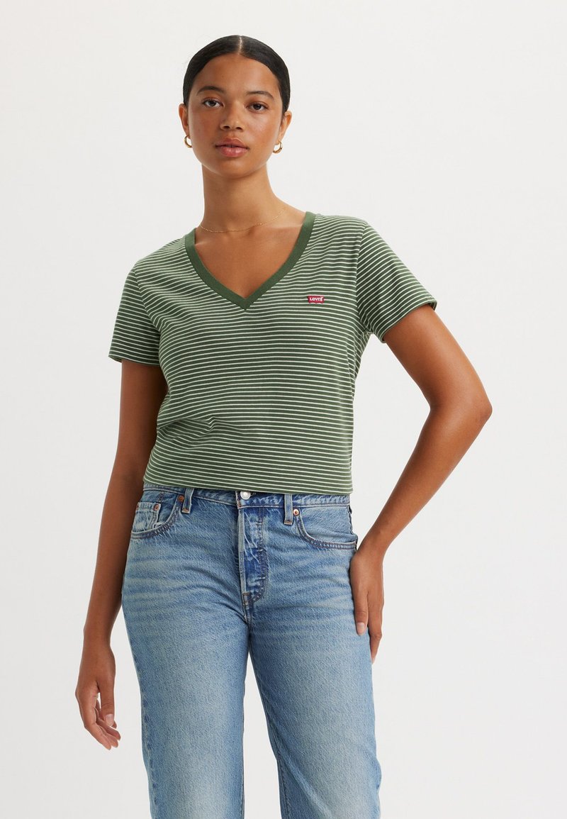 Levi's® THE PERFECT TEE V-NECK - Paprasti marškinėliai - annalise black forest