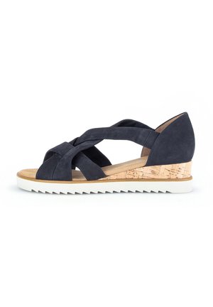 Sandalen met sleehak - blue