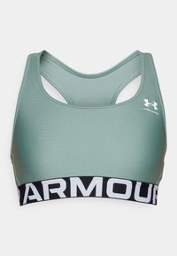 MID BRANDED - Medium support sports bra - silica green/white