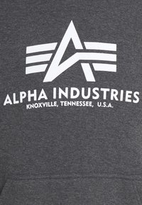 Alpha Industries HOODY - Felpa con cappuccio - charcoal heather/white