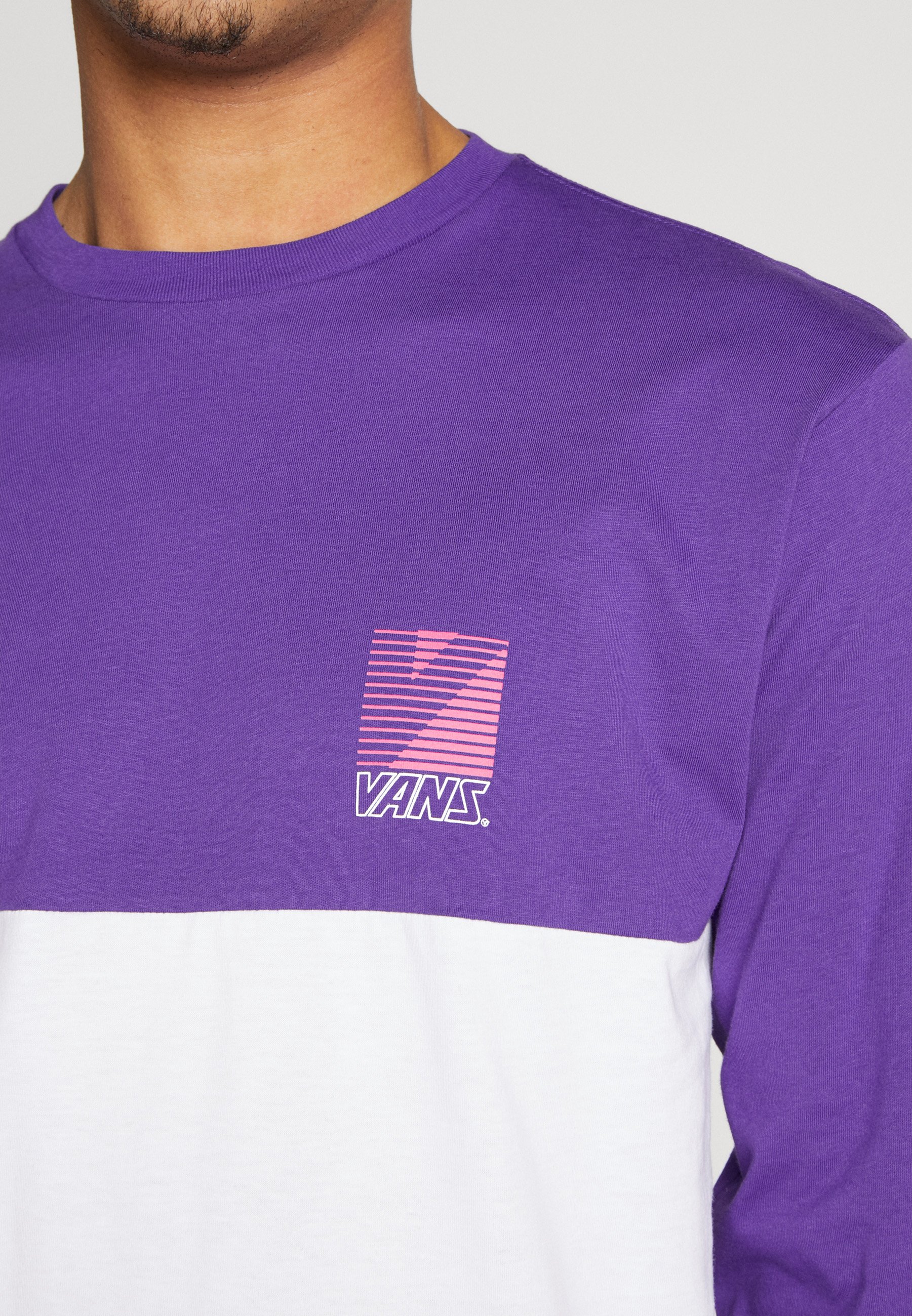 Vans RETRO SPORT COLORBLOCK Topper langermet white Vans RETRO SPORT CREW - Sweatshirt - heliotrope