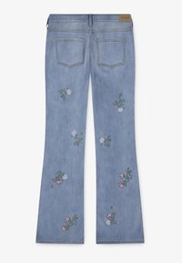 Abercrombie & Fitch HIGH RISE FLARE FLORAL - Vaqueros bootcut - mottled light blue