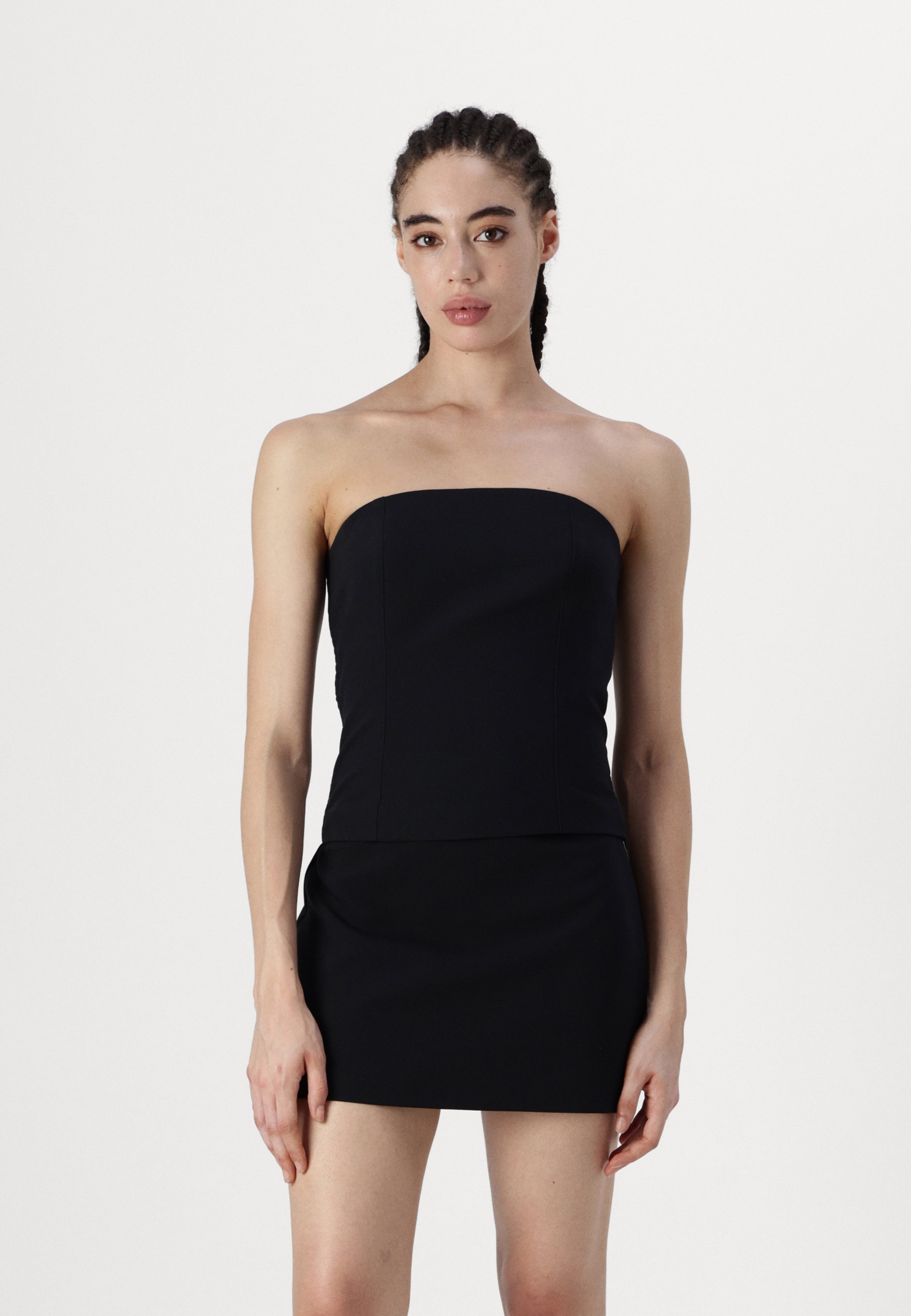 Abercrombie & Fitch BARE SLIM STRAPLESS TAILORING TUB - Top - black beauty/ black - Zalando.ie