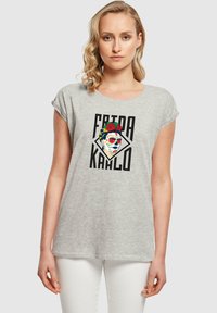 Merchcode FRIDA KAHLO LETTERING EXTENDED SHOULDER TEE - T-shirts print - heather grey