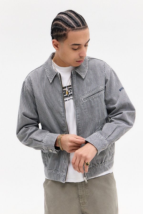 STRIPE HARRINGTON - Denim jacket