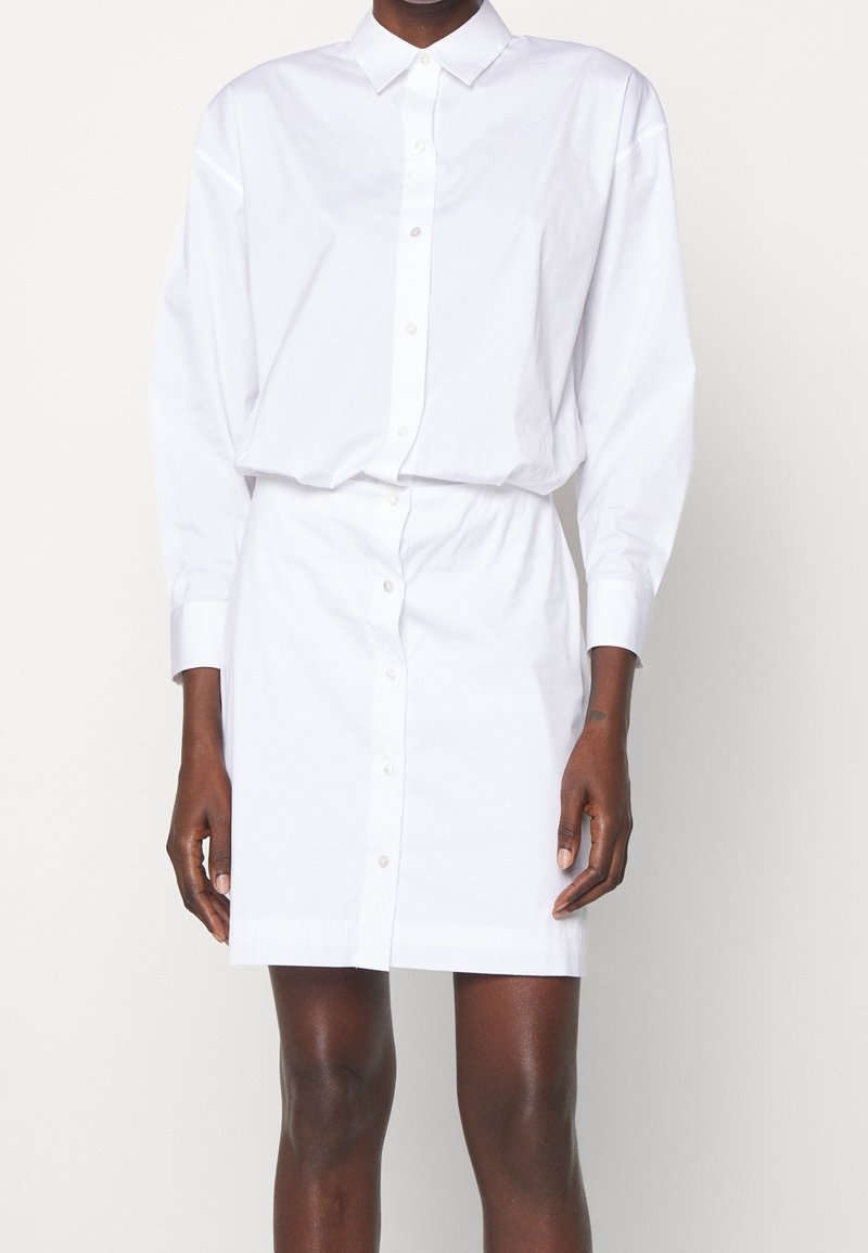 theory white shirt dress Theory Women's Short Sleeve Volume Skirt Dress, White, 2 at Amazon Women's Clothing store