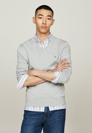 ESSENTIAL V NECK - Jersey de punto - light grey heather