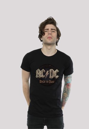 F4NT4STIC ACDC BLUE ICE LOGO - PREMIUM ROCK METAL MUSIK BAND FAN MERCH FÜR  - T-Shirt print - black/schwarz