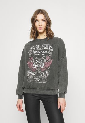 Printed Oversized Sweatshirt - Sudadera - grey