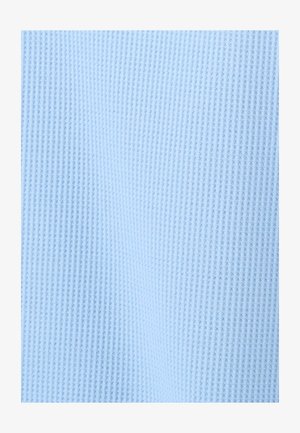 Light blue fabric with a textured, waffle-knit pattern featuring small raised squares across the surface.