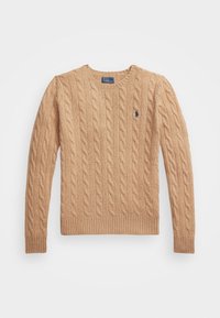 CABLE WOOL-CASHMERE CREWNECK JUMPER - Pulóver - camel melange