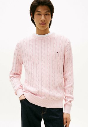 CABLE WASHED - Strickpullover - pink