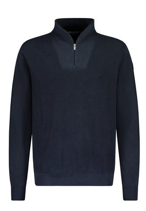 MIT HALBREISSVERSCHLUSS UND LOGO-DETAIL - Jumper - blau