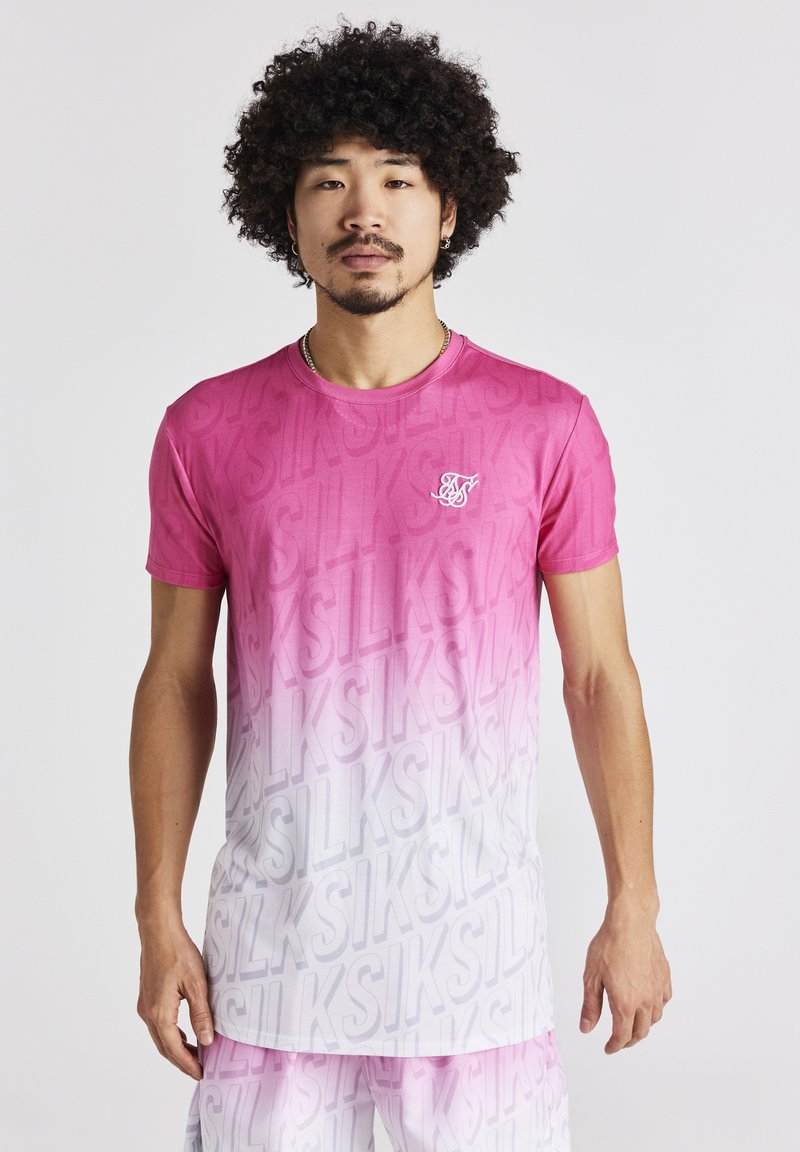 SIKSILK RETRO FADE - T-shirt med print - pink & white