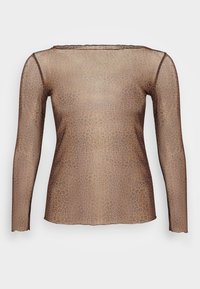 CARVICKY LEO SHINY BOAT - T-shirt à manches longues - chocolate brown/gold