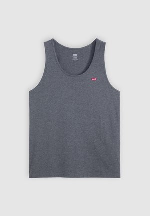 Hall kehakaelusega hall tank top, mis on valmistatud pehmest kangast, vasakul rinnal on väike punane Levi'si logo. Ilma mustrite või aktsentideta.