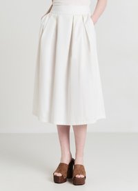 Calliope MIDI PIEGHE FIX - Faltenrock - bianco lana