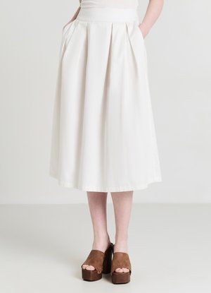 Calliope MIDI PIEGHE FIX - Faltenrock - bianco lana