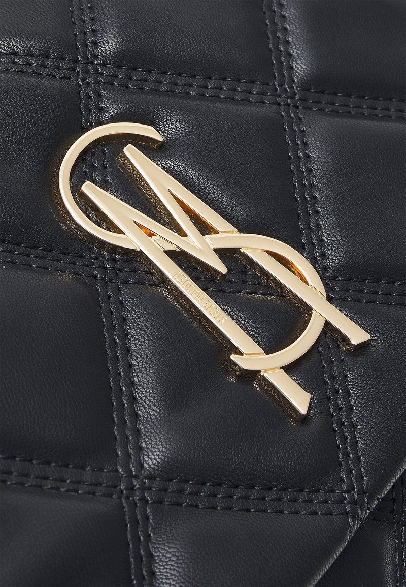 Sac Bandoulière Noir Femme En Simili Cuir Matelassé à Carreaux - Avec Sangle Ajustable Et Doublure Cuir
