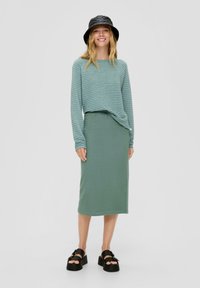 QS MIT STRUKTURMUSTER - Pullover - salbeigrün