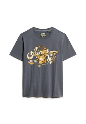 Superdry & Co TATTOO SCRIPT - Camiseta estampada - ebony