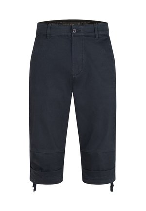 Marineblaues Short aus weichem Stoff, mit taillierter Passform, knöpfbarem Vorderteil und verstellbaren Bündchen mit Kordelzug.