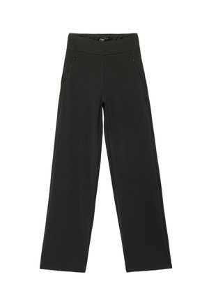 WIDE LEG - Tygbyxor - black