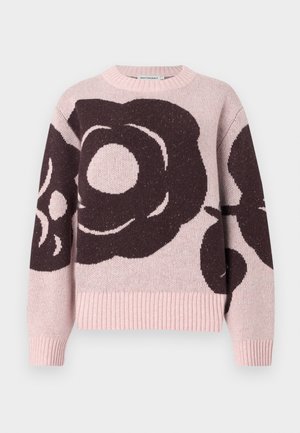 Marimekko VIRTAUS TUMMA - Svetrík - light pink/wine red