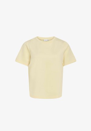 VILA, SHORT SLEEVED TOP VILOANA ROUND NECK - T-shirt basic - pastel yellow1